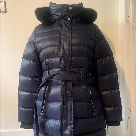 Nwt UGG VALERIE BELTED DOWN COAT JACKET SIZE LARGE NAVY COLOR #Puffer Parka Cold - Picture 1 of 5
